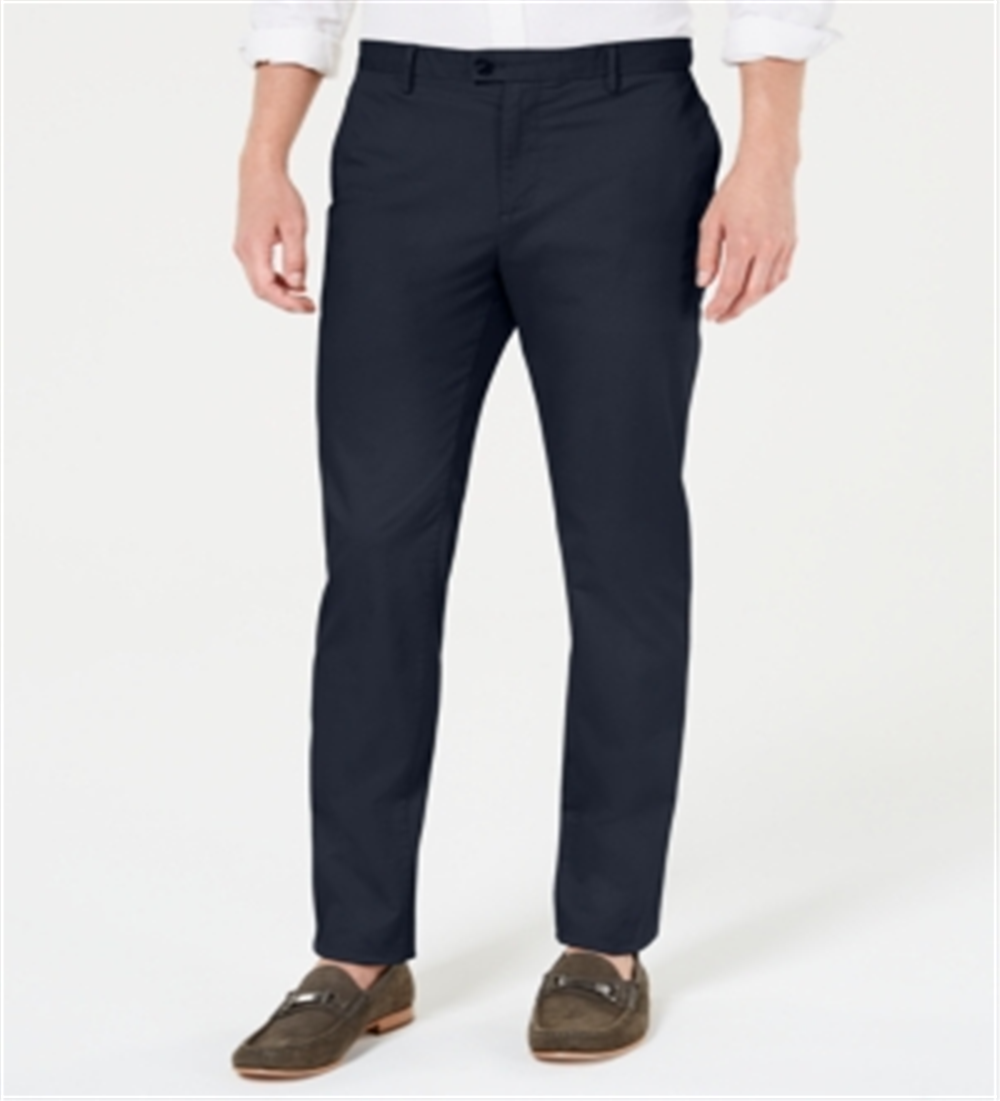 Calvin Klein Men's Refined Stretch Slim Fit Chinos Navy Blue Size 29X30