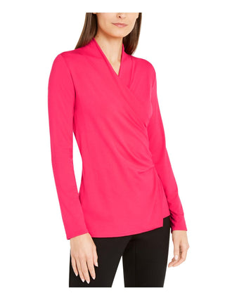 Adidas Women's Knit Long Sleeve Wrap Top Red Size Small