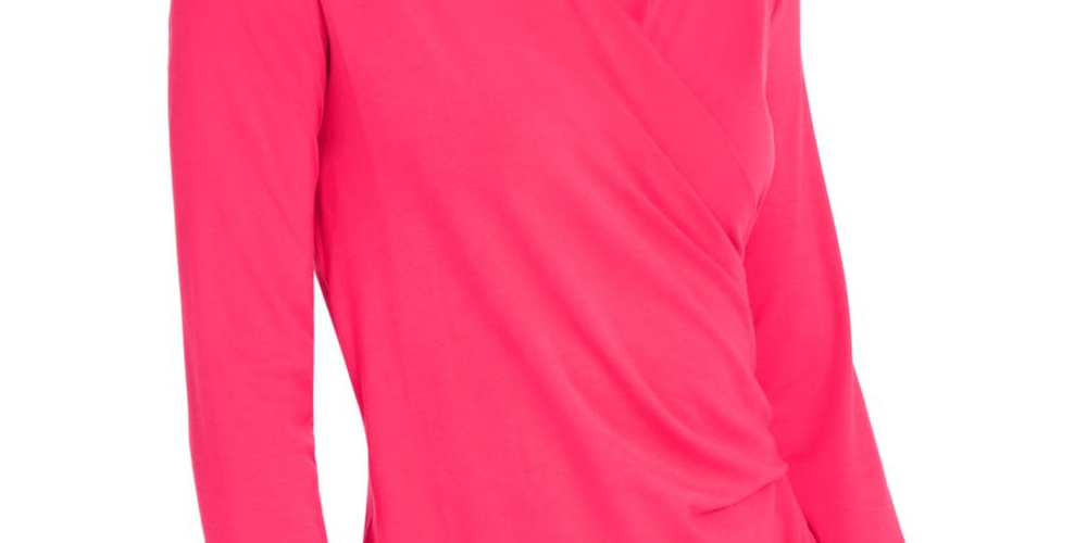 Adidas Women's Knit Long Sleeve Wrap Top Red Size Small