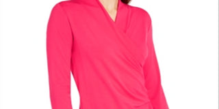Adidas Women's Knit Long Sleeve Wrap Top Red Size Small