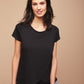 Motherhood Maternity Women's Pull Over Tulip Hem Nursing Tee Black Size Small