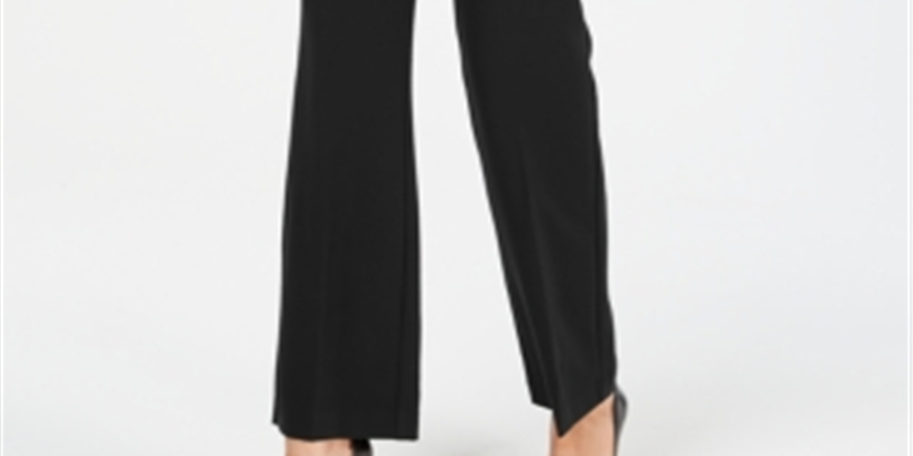 Charter Club Women's Belted Slim It up Trousers Black Size 12Petite