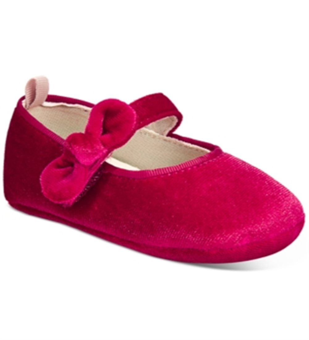 First Impressions Baby Girls Velvet Bow Shoes  - Cardinal Red Red Size 3