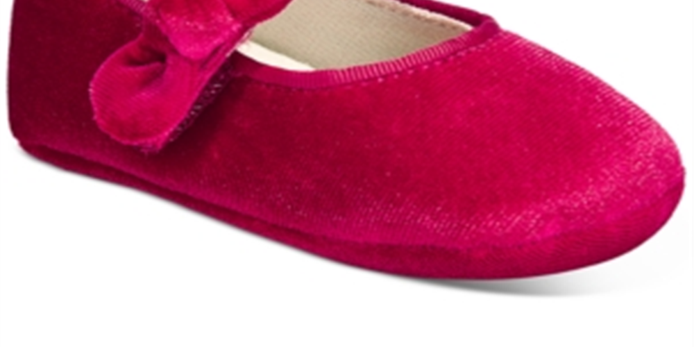 First Impressions Baby Girls Velvet Bow Shoes  - Cardinal Red Red Size 3