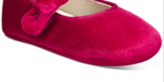 First Impressions Baby Girls Velvet Bow Shoes  - Cardinal Red Red Size 3