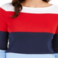 Charter Club Women's Colorblocked Boat Neck Top Red Size X-Large