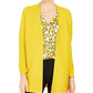 Kasper Women's Ribbed Button Trim Cardigan Yellow Size Small