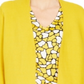 Kasper Women's Ribbed Button Trim Cardigan Yellow Size Small