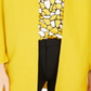 Kasper Women's Ribbed Button Trim Cardigan Yellow Size Small