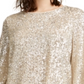 Alfani Women's Sequined Bell Sleeve Top Gold Size 2XL