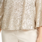 Alfani Women's Sequined Bell Sleeve Top Gold Size 2XL