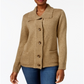 Karen Scott Women's Button Front Cardigan Brown Size Petite L