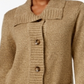 Karen Scott Women's Button Front Cardigan Brown Size Petite L