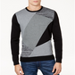 Alfani Men's Angled Colorblocked Sweater  - Deep Black Size 3XL