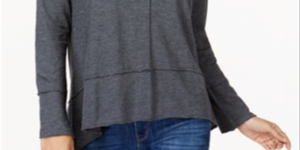 Style & Co Women's SeaHigh Low Top Gray Size Petite S