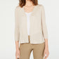 Alfani Women's Otto Textured 3/4 Sleeves Cardigan Sweater Brown Size Large