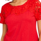Charter Club Women's Cotton Lace Embellished T-Shirt Red Size Large