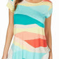 Alfani Women's Top Green Knit Scoop Neck Jersey T-Shirt Blue Size Medium
