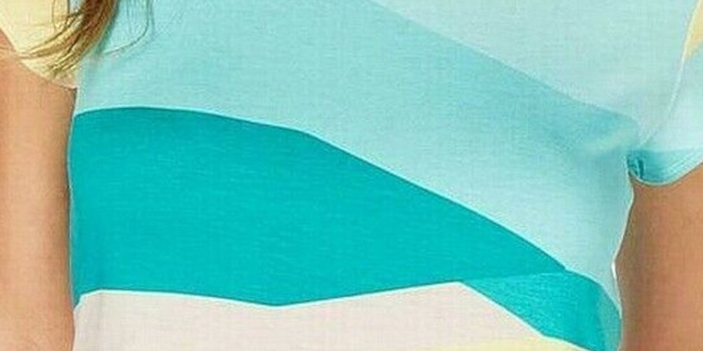 Alfani Women's Top Green Knit Scoop Neck Jersey T-Shirt Blue Size Medium