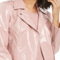 Bar III Women's Faux Leather Moto Jacket Pink Size X-Large