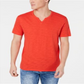INC International Concepts Men's Ribbed Split Tee Red Size XXL
