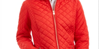 Charter Club Women's Quilted Jacket Red Size XL