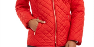 Charter Club Women's Quilted Jacket Red Size XL