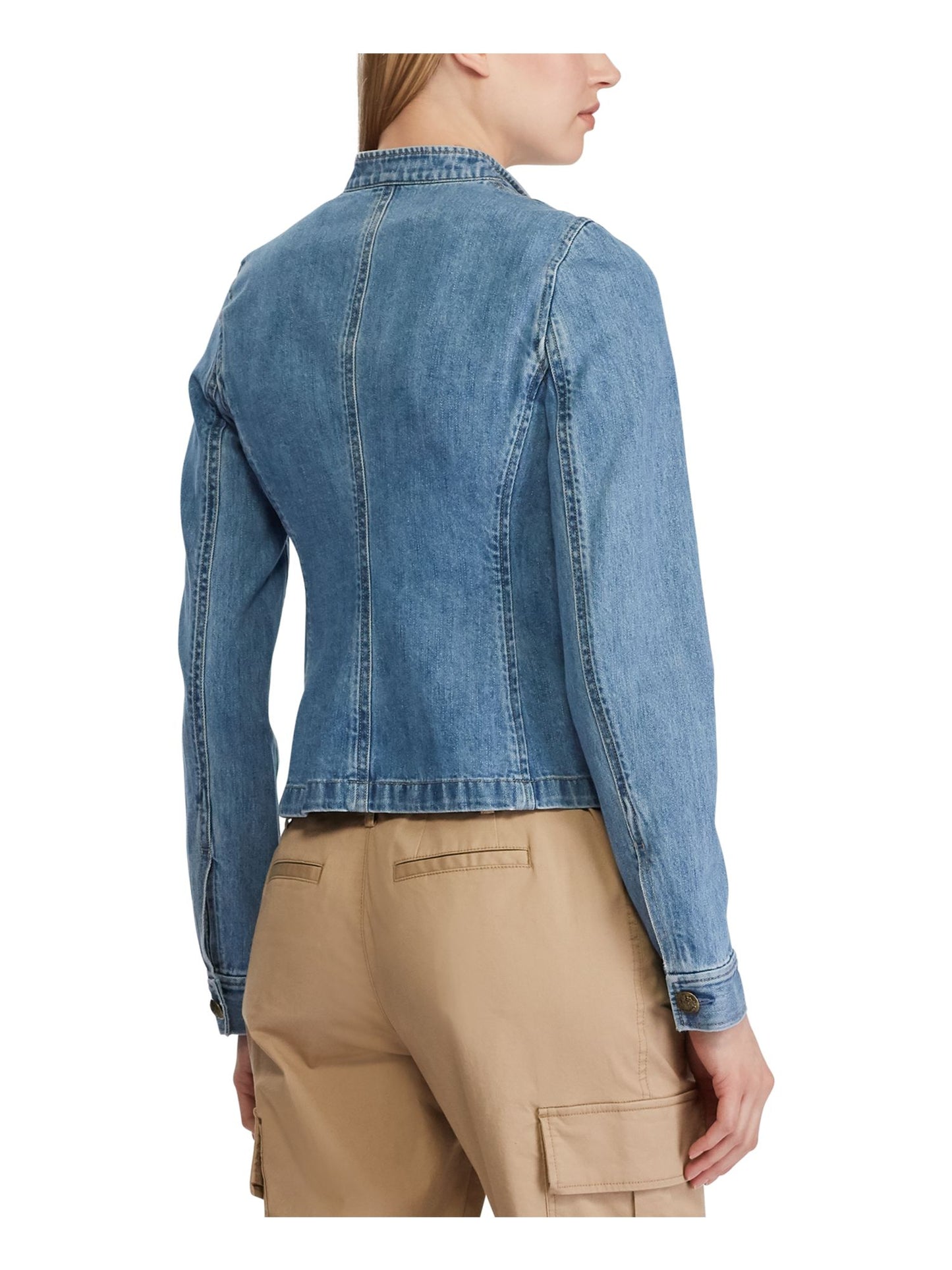 Ralph Lauren Women's Zippered Denim Jacket Blue Size 4