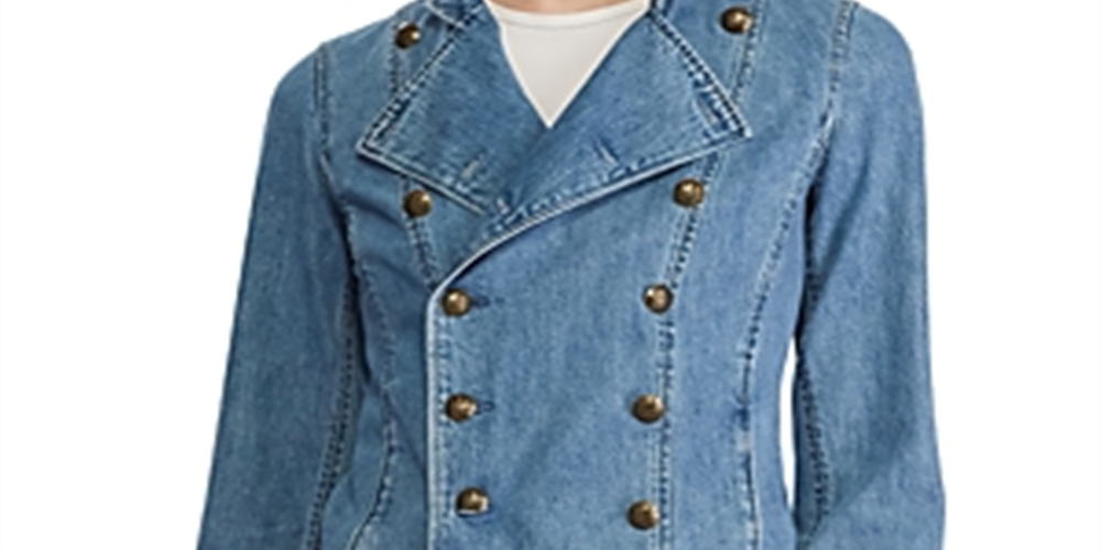 Ralph Lauren Women's Zippered Denim Jacket Blue Size 4