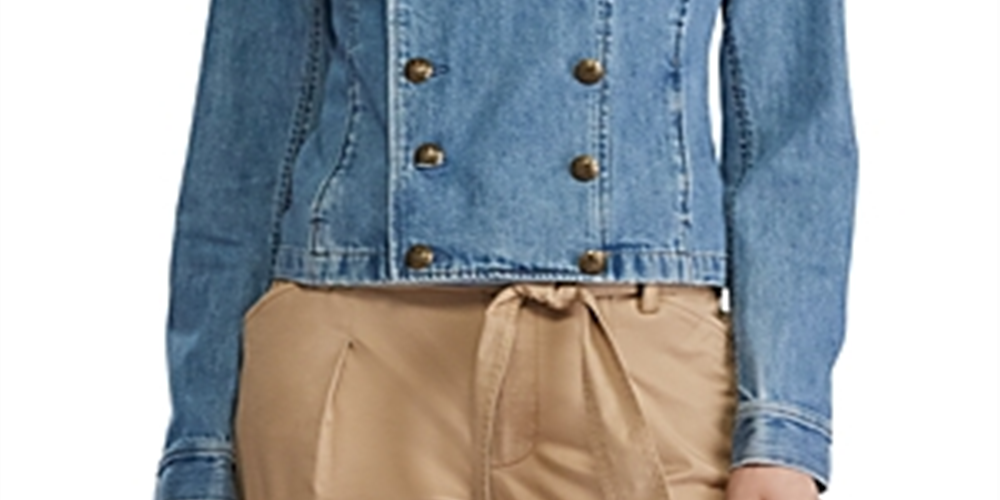 Ralph Lauren Women's Zippered Denim Jacket Blue Size 4