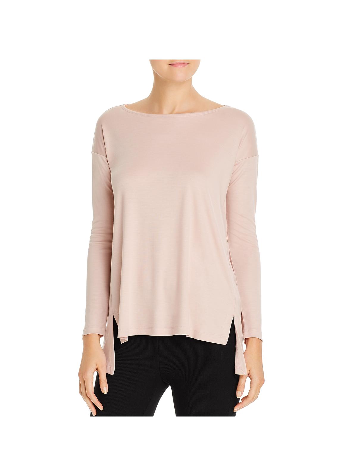 Eileen Fisher Women's Tencel Ballet Neck Box Top Pink Size Large