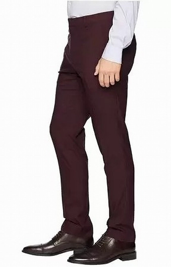 Perry Ellis Portfolio Men's Extra Slim Fit Lightweight Dress Pants Brown Size 32X29