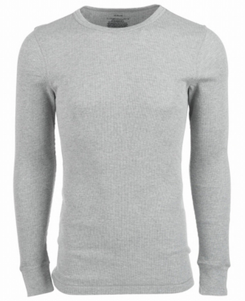 Alfani Mens Underwear Big & Tall Long Sleeve Crewneck Thermal Gray Size 2XL