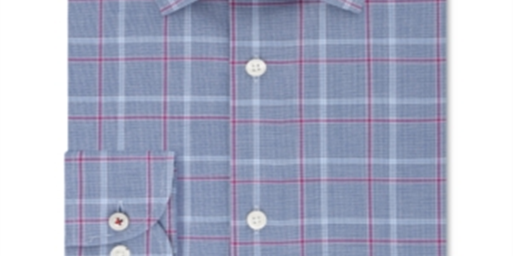 Tommy Hilfiger Men's Slim-Fit Performance Stretch Check Dress Shirt Blue Size 16X32-33