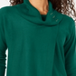 JM Collection Women's  Faux-Wrap Cowl-Neck Sweater Green Size M