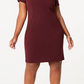 Connected Women's Plus Crisscross Sheath Dress Burgandy Size -16 W