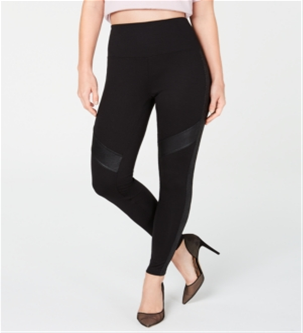 INC Women's Snake Embossed Applique Leggings Black Size XS