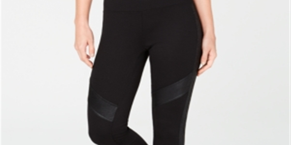INC Women's Snake Embossed Applique Leggings Black Size XS