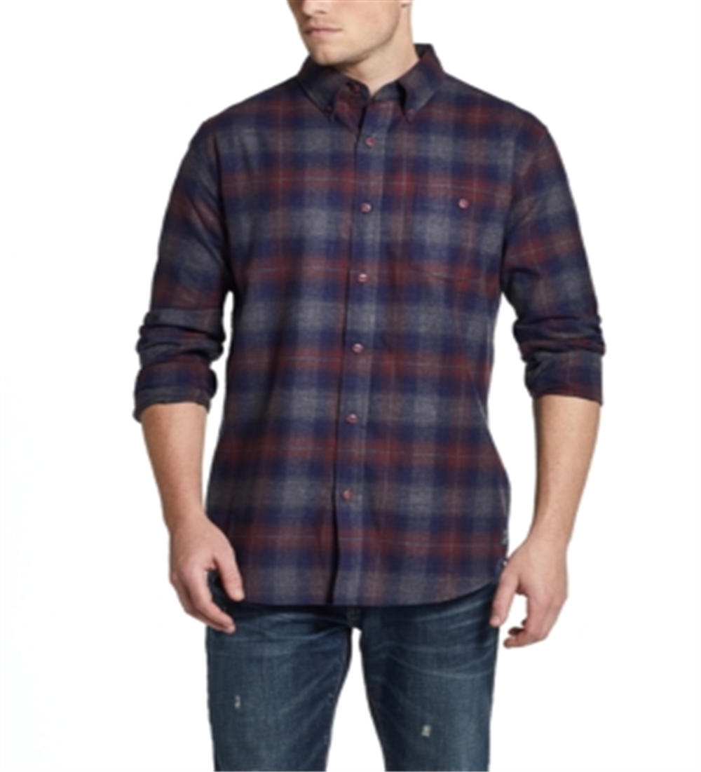 Weatherproof Vintage Men's Brushed Flannel Plaid Shirt Red Size XXX-Large
