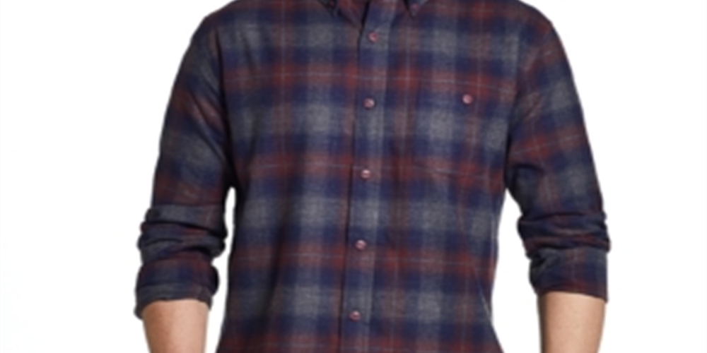 Weatherproof Vintage Men's Brushed Flannel Plaid Shirt Red Size XXX-Large