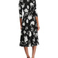 Ralph Lauren Women's  Belted Floral 3/4 Sleeve V Neck Below the Knee Wrap Dress Dress Size 0P