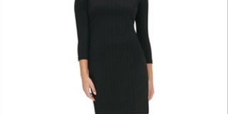 TOMMY HILFIGER Women's 3/4 Sleeve Knee Length Sheath Dress Black Size 8