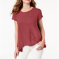Style & Co Women's Handkerchief Hem T-Shirt Red Size Small