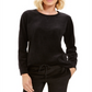 Karen Scott Women's Petite Velour Sweatshirt   Black Size Petite S