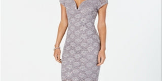 Connected Women's Sequined Lace Sweetheart Sheath Dress Brown Size 16