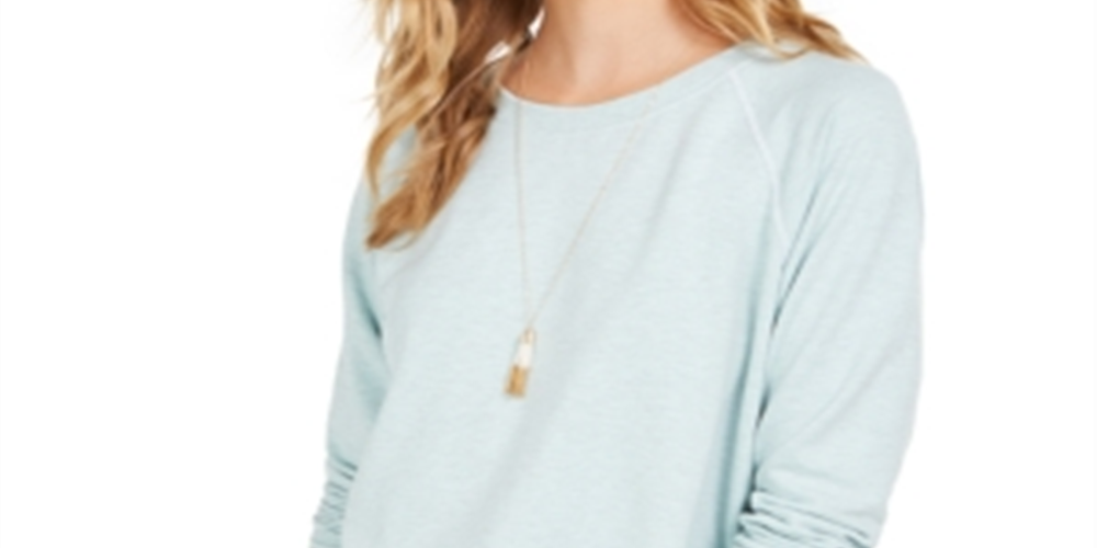 Style & Co Women's Contrast Stitched Sweatshirt Green Size Large