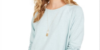 Style & Co Women's Contrast Stitched Sweatshirt Green Size Large