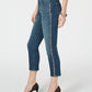 INC International Concepts Women's Sparkle Seam Cropped Curvy Fit Jeans Blue Size 6