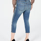 INC International Concepts Women's Sparkle Seam Cropped Curvy Fit Jeans Blue Size 6