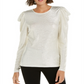 INC Women's Puff Sleeve Shine Party Top Gold Size  L